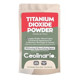Coolinario Titanium Dioxide (2 Oz) Food-Grade Whitening & Opacifying Agent for Confections, Beverages & Sauces | Creates Bright, Vibrant Colors & Enhances Appearance