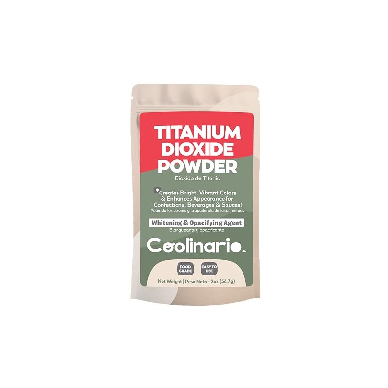 Coolinario Titanium Dioxide (2 Oz) Food-Grade Whitening & Opacifying Agent