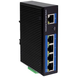 LogiLink NS200P Industrial Fast Ethernet Switch, 5-Port 10/100 Mbps, with PoE (Power Over Ethernet)