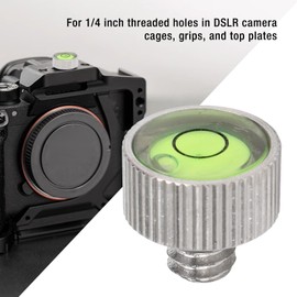 Camera Bubble Level for Leveling Equipment,for 1/4 Inch Thread Mount Stainless Steel Camera Bubble Spirit Level for DSLR Mirrorless Camera Cage Rig Top Handle