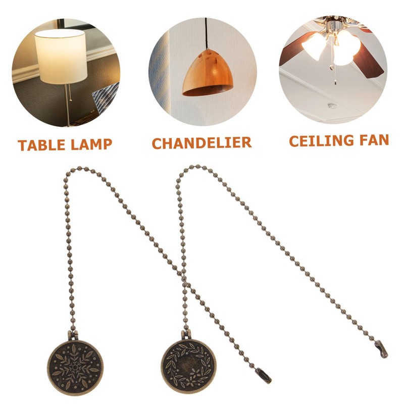 Gadpiparty Ceiling Fan Pull Chain Extension Decorative Metal Pull Chains