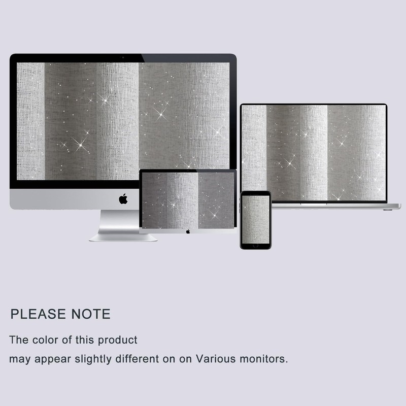 YINFUNG Glitter Shower Curtain Silver Grey Cloth Sparkly Curtains for