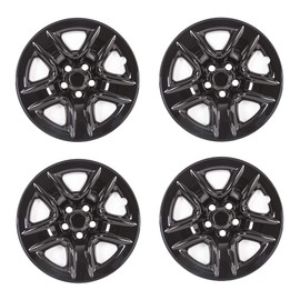 KUAFU Hubcaps Wheel Cover Skins Compatible with 2006-2012 Toyota RAV4 Gloss Black Wheel Skins Hub Caps Full Rims ABS Plastic 18 inch Set of 4