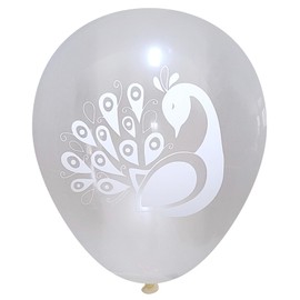 Peacock/Swan/Bird Latex Party Balloons (16 pcs) by Nerdy Words (Clear)