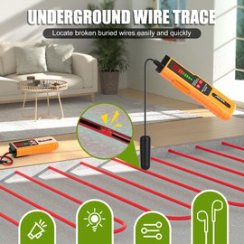 VXSCAN F04 Underground Wire Locator Tracer Tone Generator Kit and Probe with Earphone, Buried Wire Tester for Locating Breakage Cables & Wires Dog Fence Cables