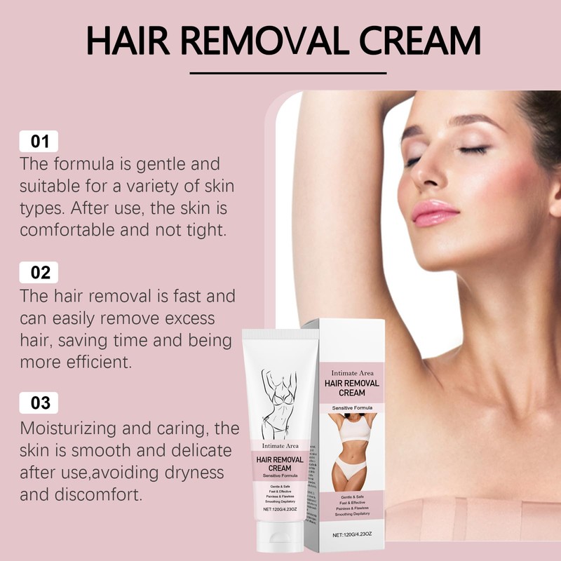 Hair Removal Cream with Scraper - Intimate Hair Removal Cream