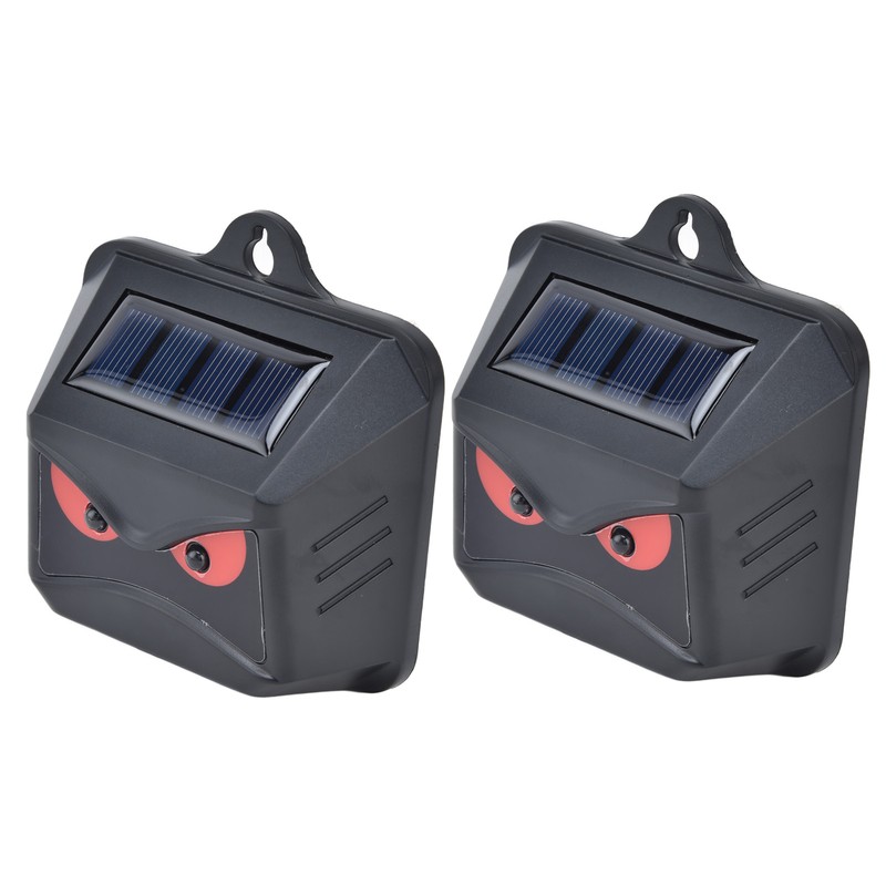 2pcs Animal Repeller Red LED Strobe Lights Waterproof Design Solar