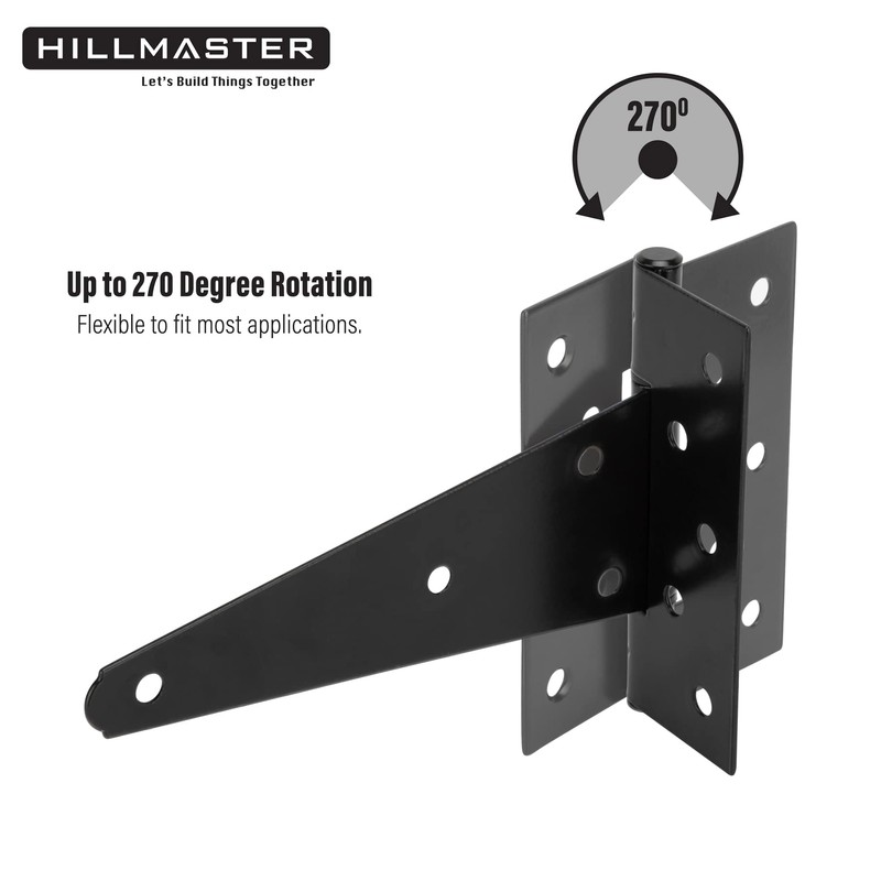 HILLMASTER 8 Inch T-Strap Heavy Duty Shed Door Hinges Gate