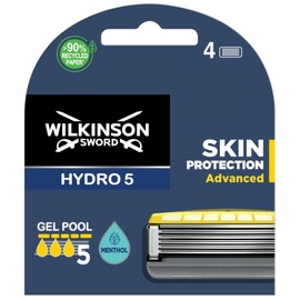 Wilkinson Sword Hydro 5 Skin Protection Advanced – 4 Refills of 5 Blades with Menthol Enriched Lubricant Band, Compatible for Any Hydro Razor