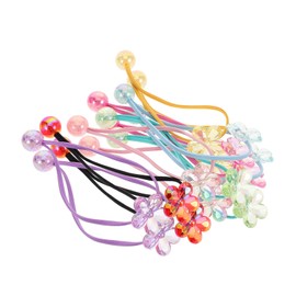Ipetboom 14 Pcs Cute Flower Beads Hair Ties for Adjustable Elastic Bands Gentle Hold Ponytail Holders for Durable Flexible Hair Accessories Vibrant Colors