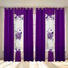 King Size Bedspread Set 9 Pieces, Purple Gardenia Flower