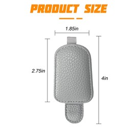 zipelo Sunglasses Holders for Car Sun Visor, 2PCS Magnetic Leather Vehicle Glasses Hanger Clip for Ticket Card, Auto Interior Eyeglass Organizer Accessories, Universal for SUV Sedan Truck (Gray)