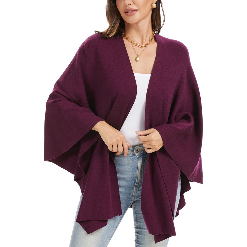 Moss Rose Womens Elegant Shawl Wraps Soft Open Front Poncho