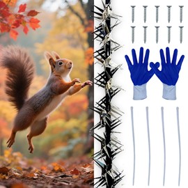 Squirrel Baffle Bird Spikes, Squirrel Deterrent Spikes Effectively Avoid Squirrels, Chipmunks, Raccoons, Pigeons, Cats Climbing Up Bird Feeders Pole, Tree Trunk, Fruit Trees, Fences, 80 Inches
