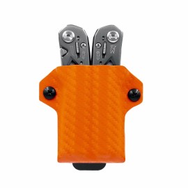 Clip & Carry Kydex Multi-Tool Sheath Holder for GERBER SUSPENSION - Made in USA - Carbon Fiber Orange