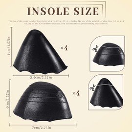 4 Pair Orange Shoe Filler Inserts for Loose Shoe, Half-Size Toe Inserts for Shoes Too Big Fit Tighter, Round & Pointed Head Toe Cushion Filler, Size Reducer Insoles for Men Women High Heel