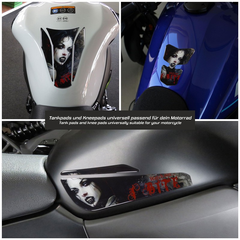 Tankpad Motorcycle Side Vampire Bruxa Dracula Compatible with Kawasaki X802101VA