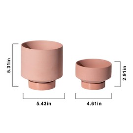 UBEE Terracotta Plant Pots for Plants Ceramic Indoor Flower Planter Pot 5.43 Inches + 4.61 Inches Succulents pot with Drainage Hole Saucer Set of 2