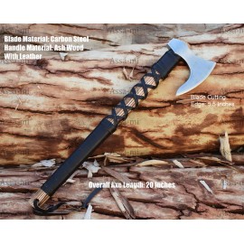 Assa-mi Custom Handmade RAGNAR VIKING AXE  Hand Forged ,Camping Axe, Christmas, Birthday