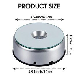 PHMOOJ Rotating Display Stand Light Base Colorful Cup Display Turner Spinner Light Tumbler Crystal Turning Display Base Stand with USB Power Cable for Crystals Glass Jewelry Art Gift