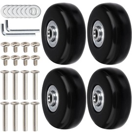 Fyihoxi Pack of 4 50 mm x 18 mm Suitcase Wheels Replacement Wheels Rubber Luggage Suitcase Wheel Suitcase Rubber Mute Replacement Universal Luggage Suitcase Wheels Suitable for Suitcases Trolleys