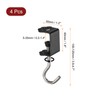 HARFINGTON 4pcs Desk Hook Clamp 0.2"-1.4" Clamping Range Cat Claw