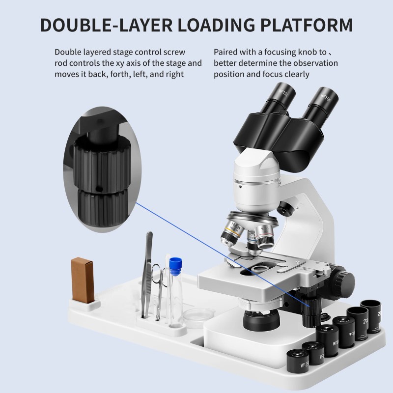 High Quality 40X-2000X LED-illuminated Binocular Microscopes Educate Biology Students and
