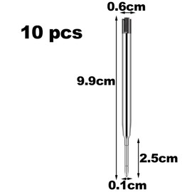 RUNFENG 10er-Set Großraumminen für Kugelschreiberminen Großraumminen Metall Ersatzminen für das G2-Format,Kompatible Minen 1,0mm Strichstärke M,Ersatzminen - Kugelschreiber Minen Schreibfarbe Schwarz