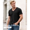 Huukeay 3 Pack Men's Waffle Shirts V Neck Tee with