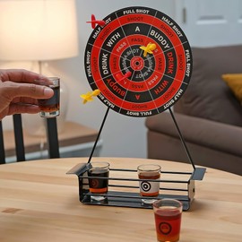 Fairly Odd Novelties Darts Drinking Game - Black - Energize Your Parties with Magnetic Darts & Shots Fun!