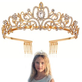 Questran Crystal Crown, Rhinestone Crown, Wedding Bridal Crystal Tiara, Queen Crown Decoration, Crystal Women's Hair Crown, for Weddings, Proms, Parties, Birthday Parties etc, Alloy, Crystal