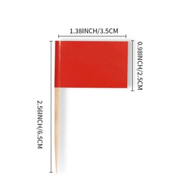 Mflagperft Blank Toothpick Flags Labeling Marking Flag Small Mini Stick Flags for Cupcake Food Fruit Party Decorations (100 pack) (Red)