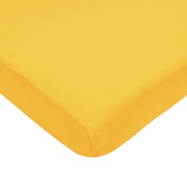 American Baby Company Fitted Mini Crib Sheet 24" x 38", Soft Breathable Neutral 100% Cotton Jersey Portable Sheet, Yellow, for Boys and Girls, Fits Most Pack N Play and Mini Crib Mattresses