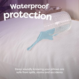 Slumberdown Waterproof Pillow Protectors 2 Pack - Silent & Breathable Terry Cover, Super Absorbent & Spill-Proof, Durable Up to 300 Washes - Envelope Closure, Non-Allergenic, Washable (50 x 75cm)
