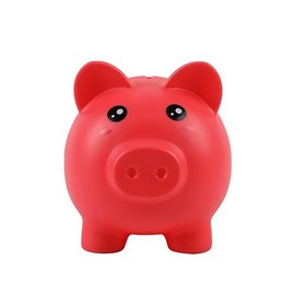 I-TOTAL® - Funny decorative money box/coin compartment made of robust plastic (Red Pig)