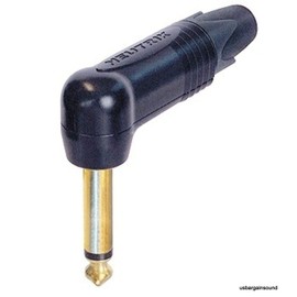 Geniune Neutrik NP2RX-B Mono TS Right Angle 1/4 6.35 mm Guitar Plug Gold & Black