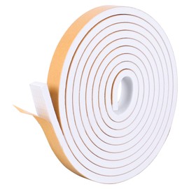 Kikerike Self Adhesive Foam Tape Weatherstrip 1/2in x 1/4in x 16.5Ft High Density Foam Insulation Strips Seal Weather Stripping with Strong Adhesive for Door and Window Sound Isolation Soundproofing