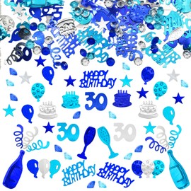 Confetti 30th Birthday Decoration, 30th Table Decoration Birthday Decoration, Confetti 30th Decoration, Table Decoration 30th Birthday, Confetti Confetti Birthday Blue and Silver Confetties 30 Women