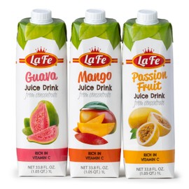 La Fe 3 Pack Variety Juices, Mango, Guava, and Passion Fruit