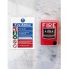 Ancable 4Pcs Fire Action Notice Vinyl Signs - Fire Evacuation