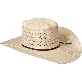 ARIAT Unisex Adult Cheveron Double Straw Hat, Natural, 6-7/8