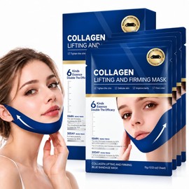V Line Lifting Mask - 5PCS Blue Face Lift Tape & Double Chin Lifting Mask