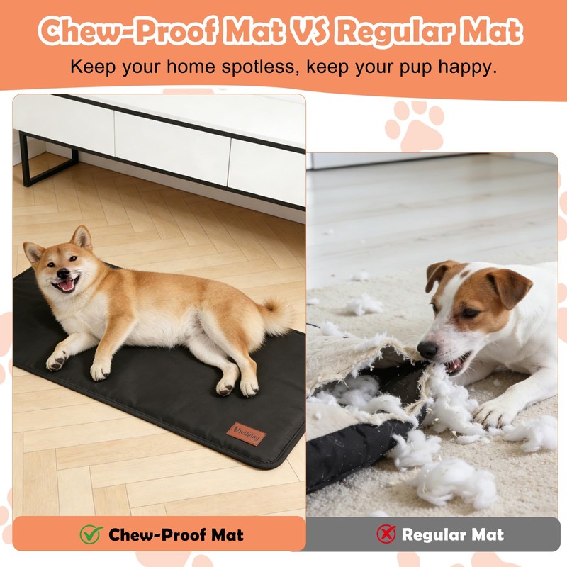 Vivifying Chew Proof Dog Bed for Aggressive Chewers, Waterproof Crate