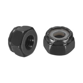 uxcell 15Pcs #10-32 Nylon Insert Hex Lock Nuts, Carbon Steel Self-Locking Nylon Insert Stop Nut for Industrial Construction Fasteners, Black&Blue