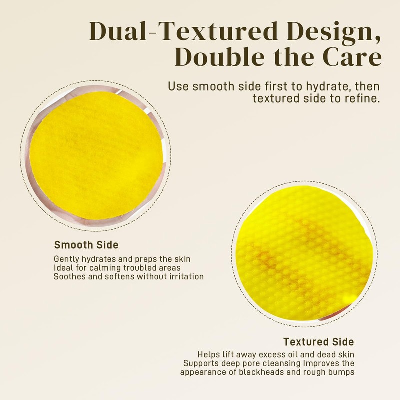 Kojic Acid and Turmeric Cleansing Pads, 50 Pcs, for Face