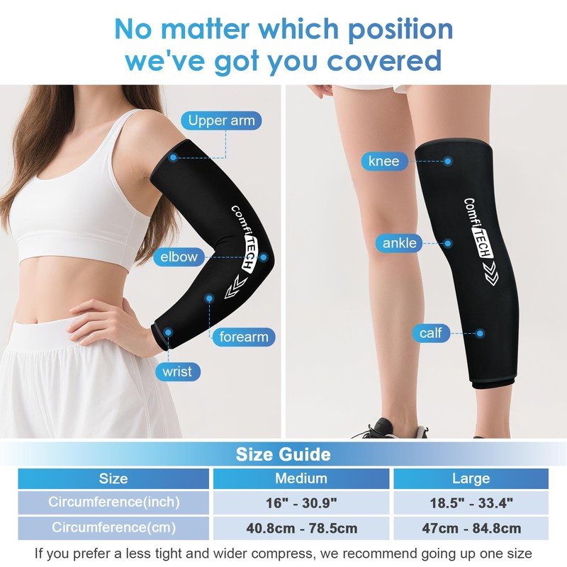 ComfiTECH Full Arm Ice Pack Wrap for Pitchers, Prolong Flexible