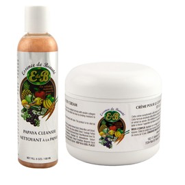 Essence de Beaute Collagen & Vitamin E Face & Body Cream 8oz + Papaya Cleanser