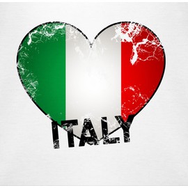 Shirtracer - Baby Bodysuit Boy Girl - Flags and Flags - Italy Heart Vintage, 1 White