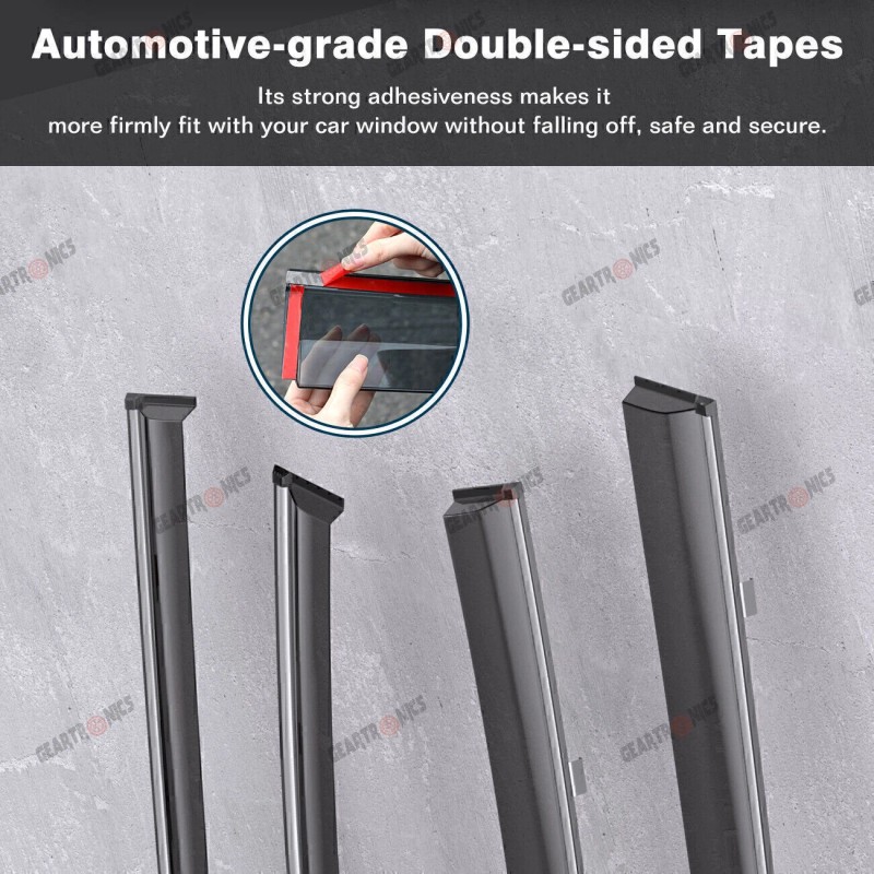 GEARZAAR For 2013-2017 Honda Accord Chrome Trim Window Visors Vent