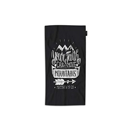Beabes Christian Poster Hand Towel Your Faith Can Move Mountains Black New Testament Bible Verse Super Soft Hand Towel for Men Women Bathroom Polyester-Microfiber 30Lx15W Inch (38x76cm)